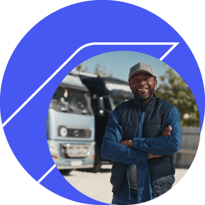 Smiling driver graphic